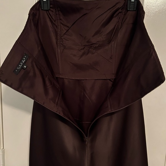 LAUNDRY BY SHELLI SEGAL BROWN STRAPLESS MAXI DRESS - Picture 3 of 7